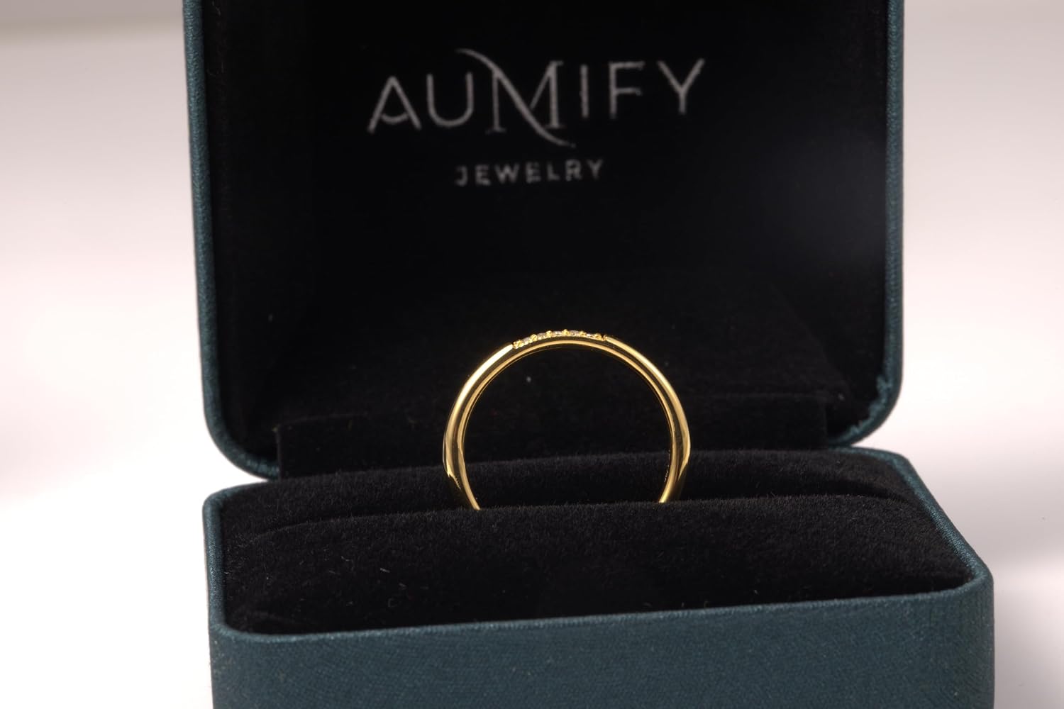 Wedding Band for Women 14K Gold Vermeil Plated with 925 Sterling Silver Round Lab Diamond Moissanite Stackable Ring Size 5 to 12