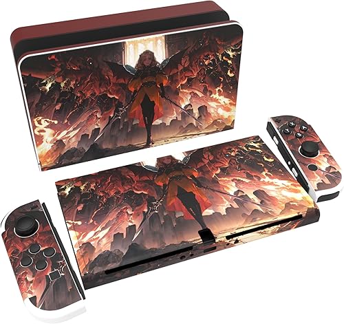 PlayVital Juego completo de calcomanías protectoras para el modelo OLED de Nintendo Switch, calcomanías de vinilo personalizadas para consola Switch