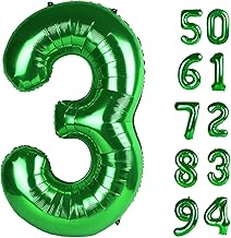 Green 3 Balloon, Number Balloons 40 Inch, 3rd Birthday Decorations for Kids Girls Boys, Men Women Green Party Supplies for Party Decorations, Number 3 Balloon, St. Patrick's Day Birthday Decorations