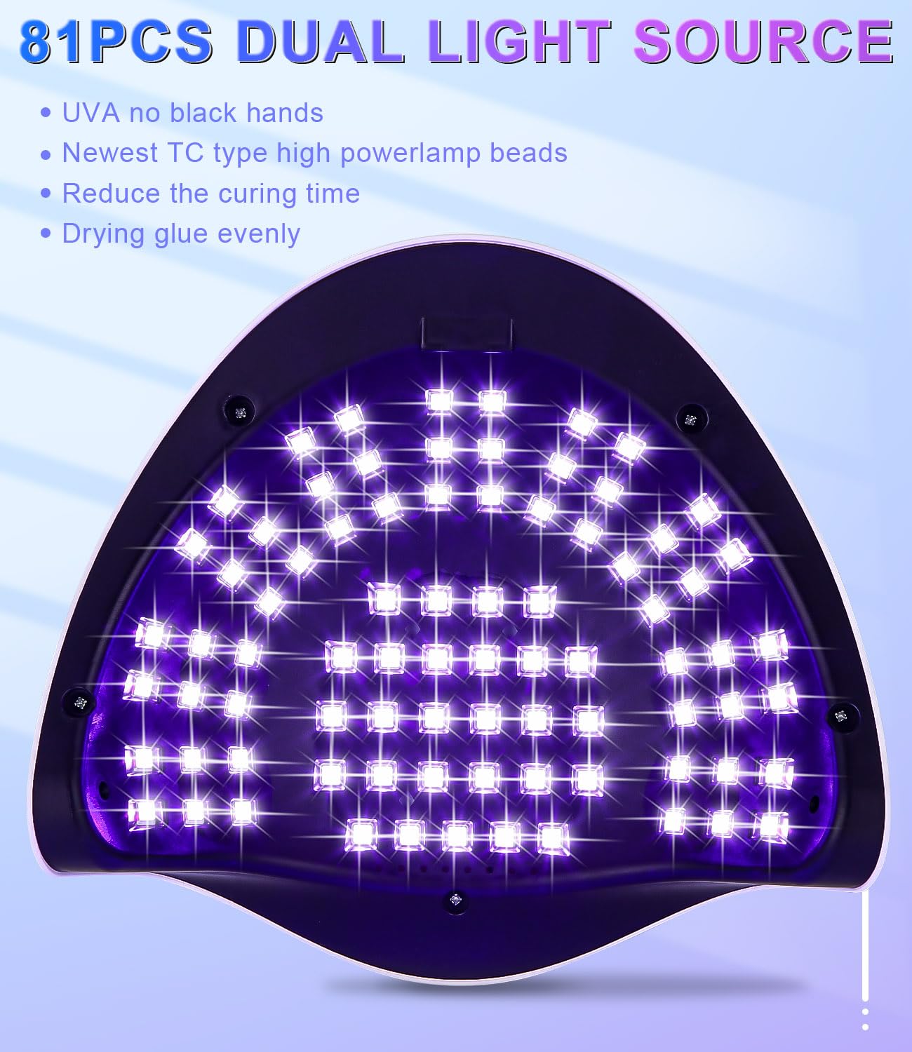 Zawaer Lampe UV LED Ongles Gel, 380W Professionnel Sèche Automatique, 81 Lumières Séchage Rapide, Grand LCD Ecran, 4 Minuteries 10s/30s/60s/99s pour Vernis Semi Permanent