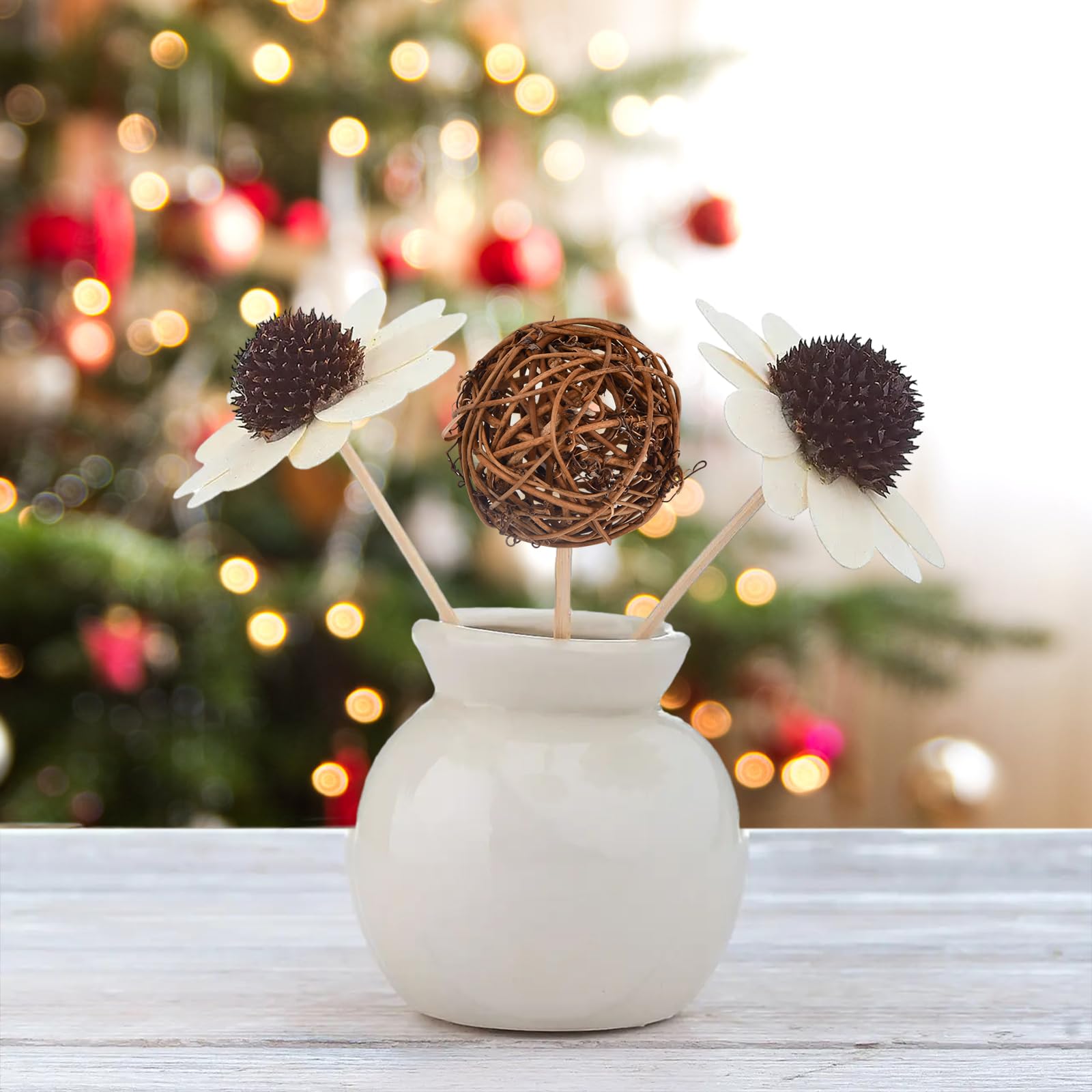 20 Palline Decorativa In Rattan - Sfere Intrecciate 3cm Per Centrotavola E Fai Da Te - Foto 8