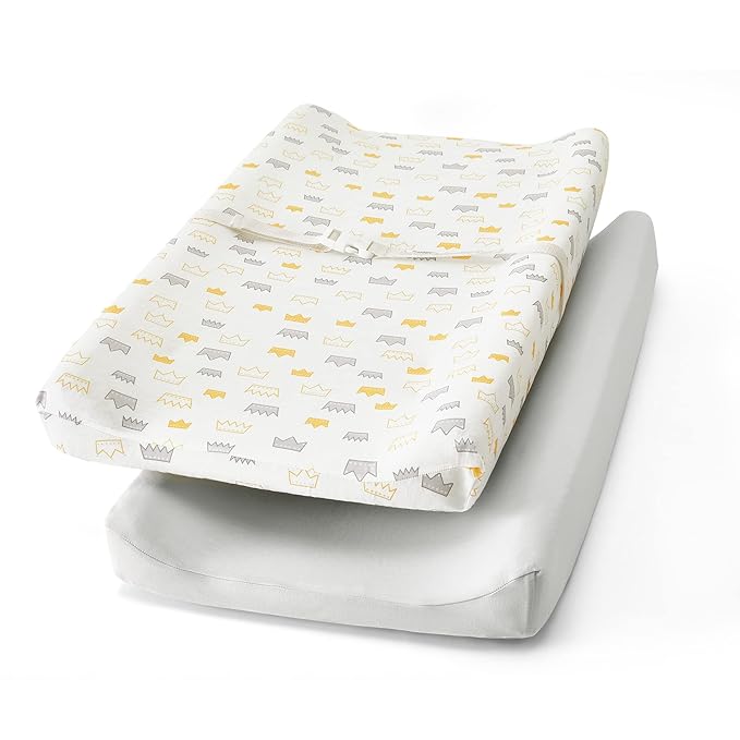 TILLYOU Changing Pad Cover Set in Soft Jersey Material