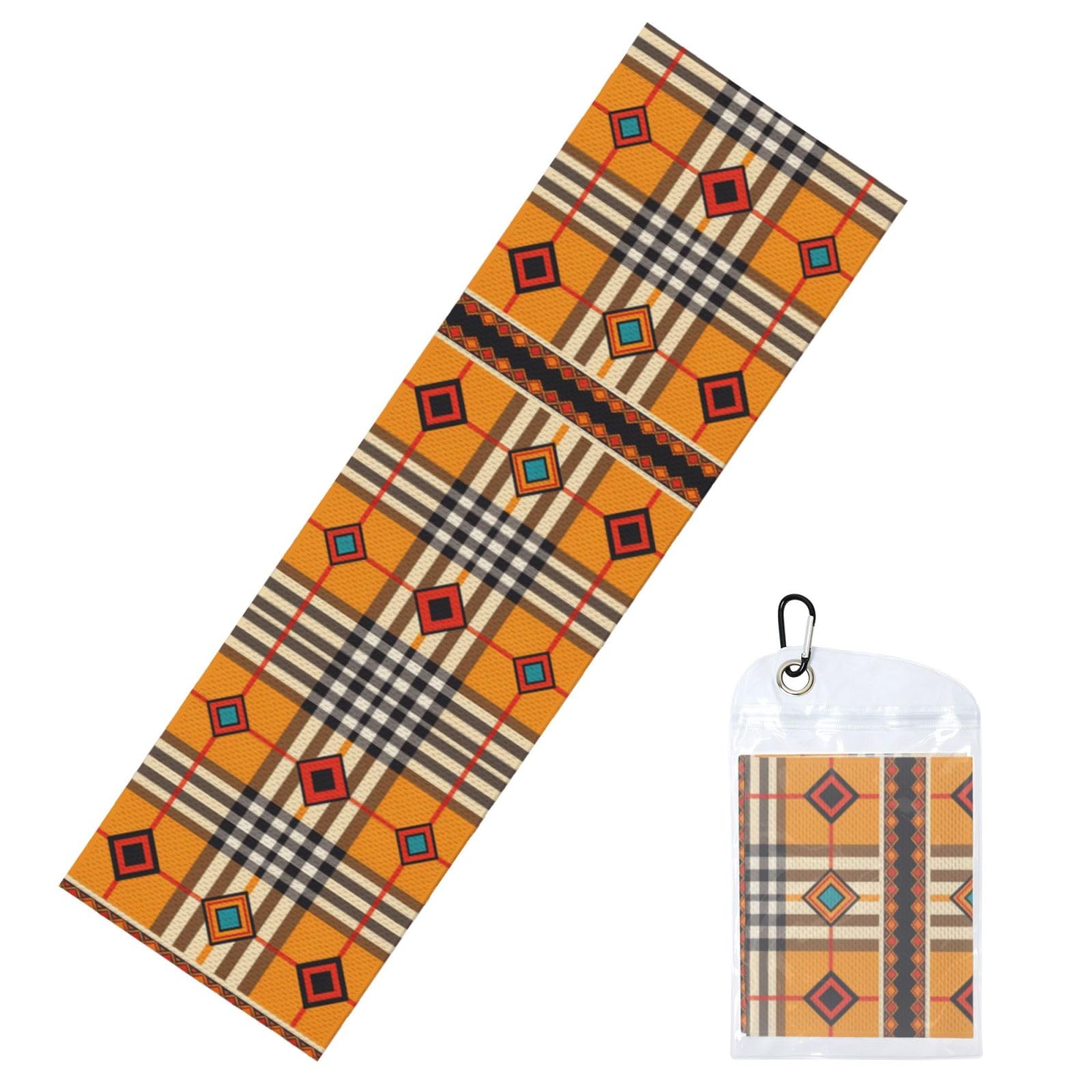 DUYIOKH Vibrant Checkered Scarf Print Cooling Towel, Portable Towel for Gym Workout Golf Beach World Cup Sports Hot Weather