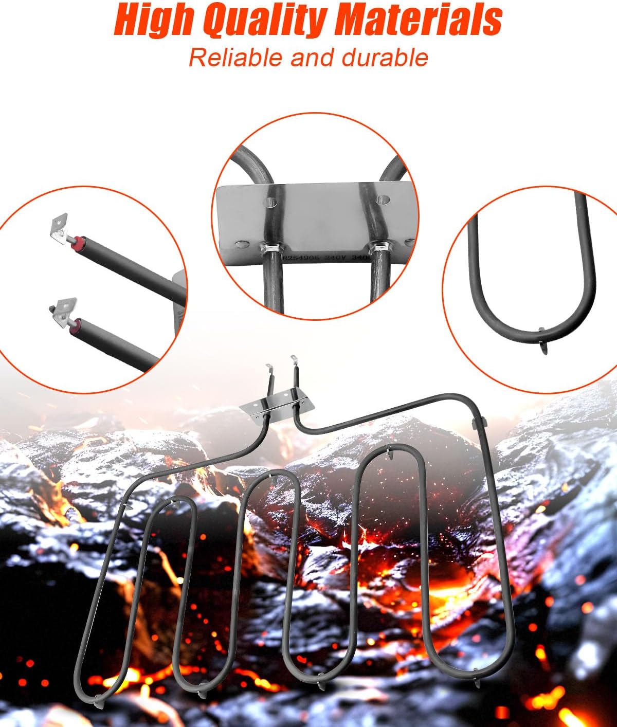 318254906 Oven Heating Element Compatible with Electrolux Kenmore Frigidaire Electric Ranges, Replaces AP4298966 1259831 318254901 318254909 PS1992188, 3400W Oven Bake Element