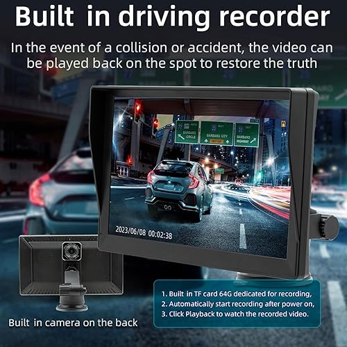 Miniatura 3 de Estéreo de coche con pantalla táctil de 9 pulgadas, estéreo portátil para automóvil con tarjeta de almacenamiento interno de 64 GB, soporte Carplay