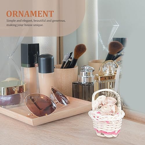 Miniatura 7 de Angoily 10 mini cestas tejidas en miniatura para manualidades, accesorios de casa de muñecas, accesorios de fotografía de paisaje, decoración de