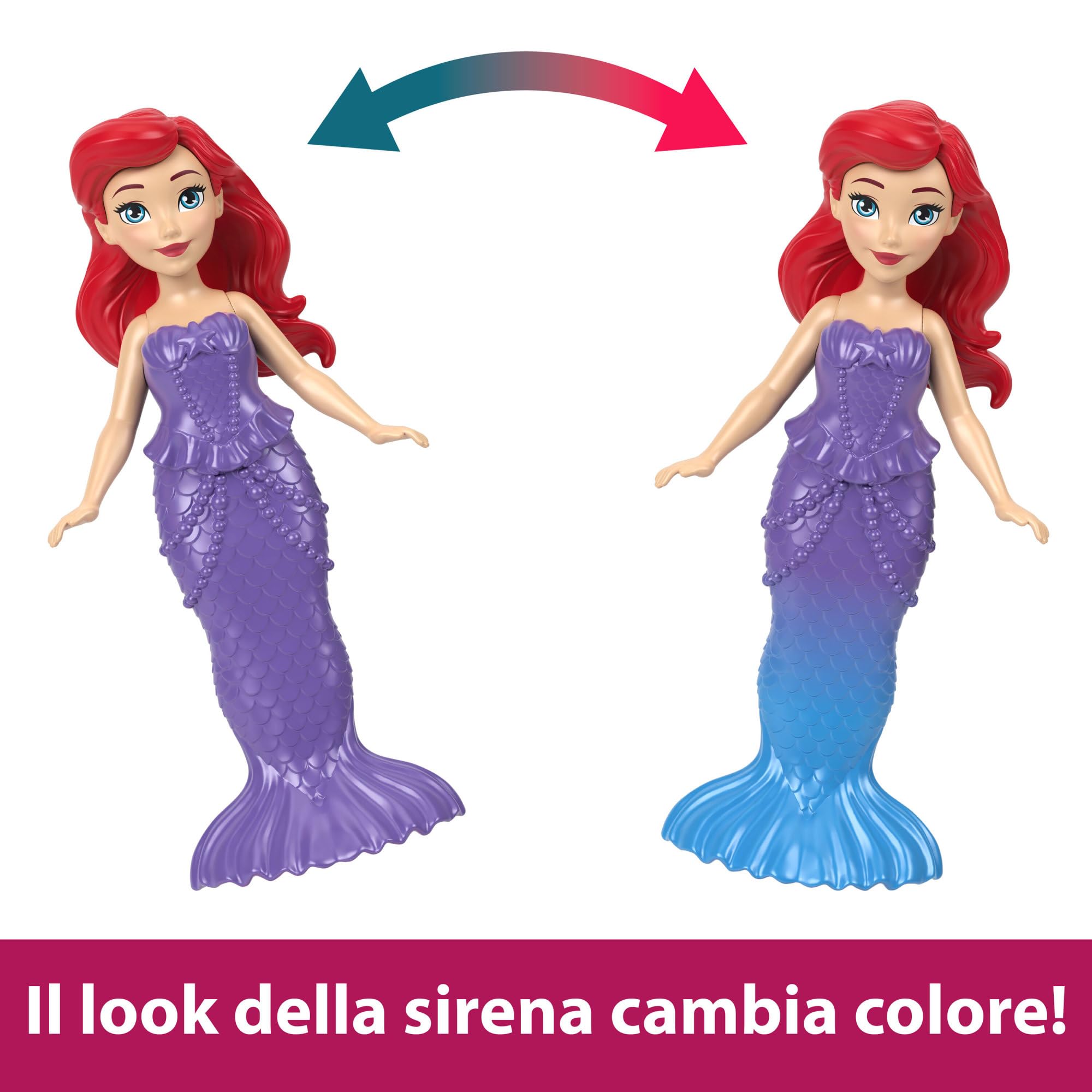 Mattel Disney Princess - Il Castello dei Due Mondi di Ariel, Set componibile Ispirato al Film, Mini Bambola e 1 Amico, 12 Accessori, 6 Aree Gioco e Piscina, Giocattolo per Bambini, 3+ Anni, HLW95