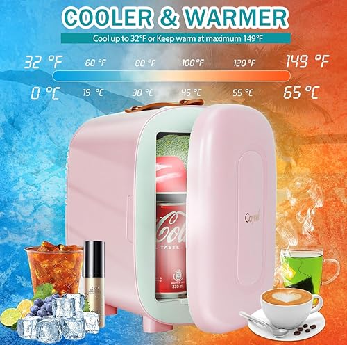Miniatura 2 de Caynel - Minirrefrigerador de 4 L, color rosado