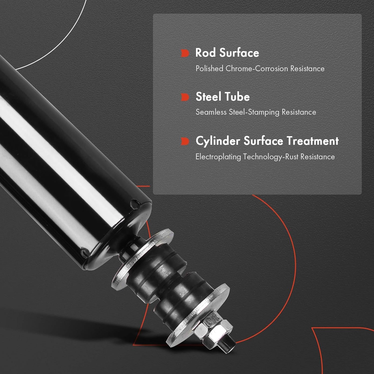 A-Premium Rear Pair (2) Gas Shock Strut Absorbers Compatible with Chevrolet Camaro Ford Pontiac Buick Lincoln Mercury Oldsmobile AMC Datsun, Driver and Passenger Side