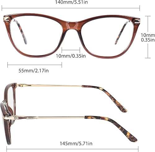 Miniatura 8 de Gafas de lectura con bloqueo de luz azul, gafas de lectura de ojo de gato, gafas de lectura ultraligeras para mujeres BHX8012