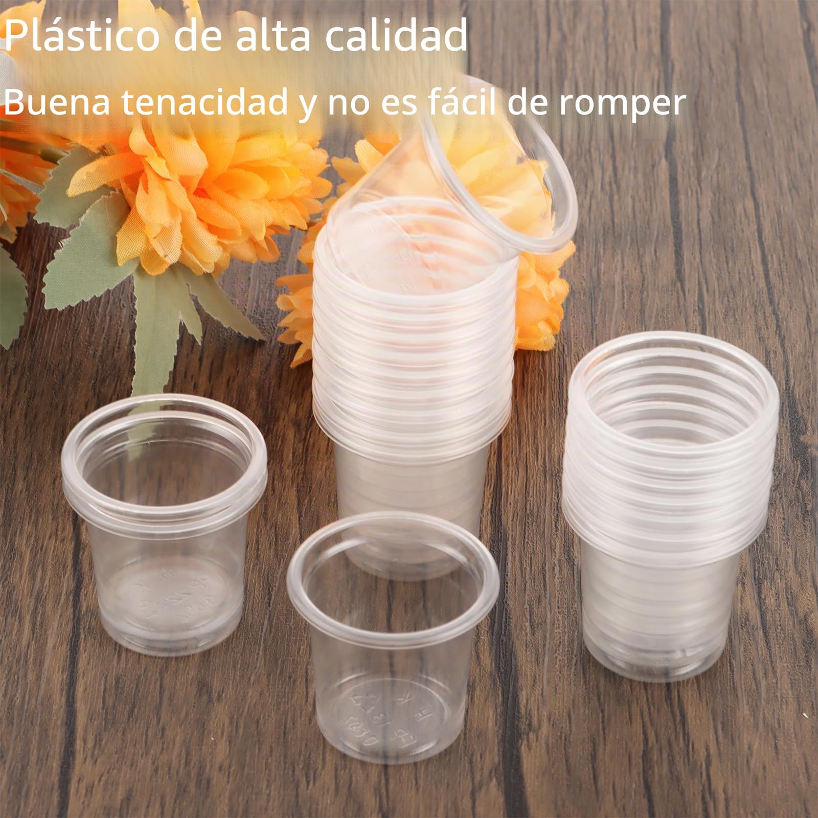 Vasos reutilizables de plástico (20 ml/2 cl, 1000 unidades), transparente