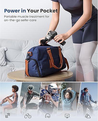 Miniatura 7 de BOB AND BRAD Pistola de masaje C2 Plus con calor, pistola masajeadora de percusión de tejido profundo, masajeador muscular, masajeador eléctrico de