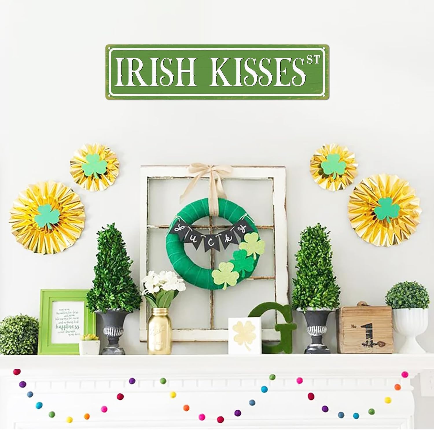 Irish Kisses Metal Tin Sign Funny Irish Vintage Poster Wall Art Cafes Farmhouse Home St. Parikh's Day Party Outdoor Indoor Wall Decor Retro Plaque 4x16 Inch image 5