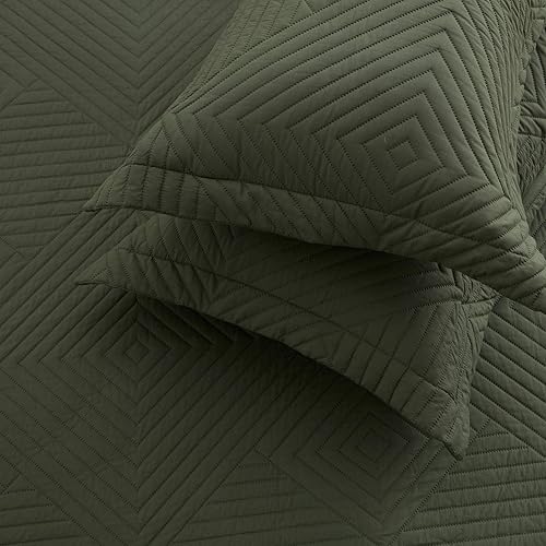 Miniatura 6 de SunStyle Home Juego de ropa de cama tamaño King, color ocre, ligero, de verano, patrón geométrico, suave, estilo moderno, juego de colcha para todas