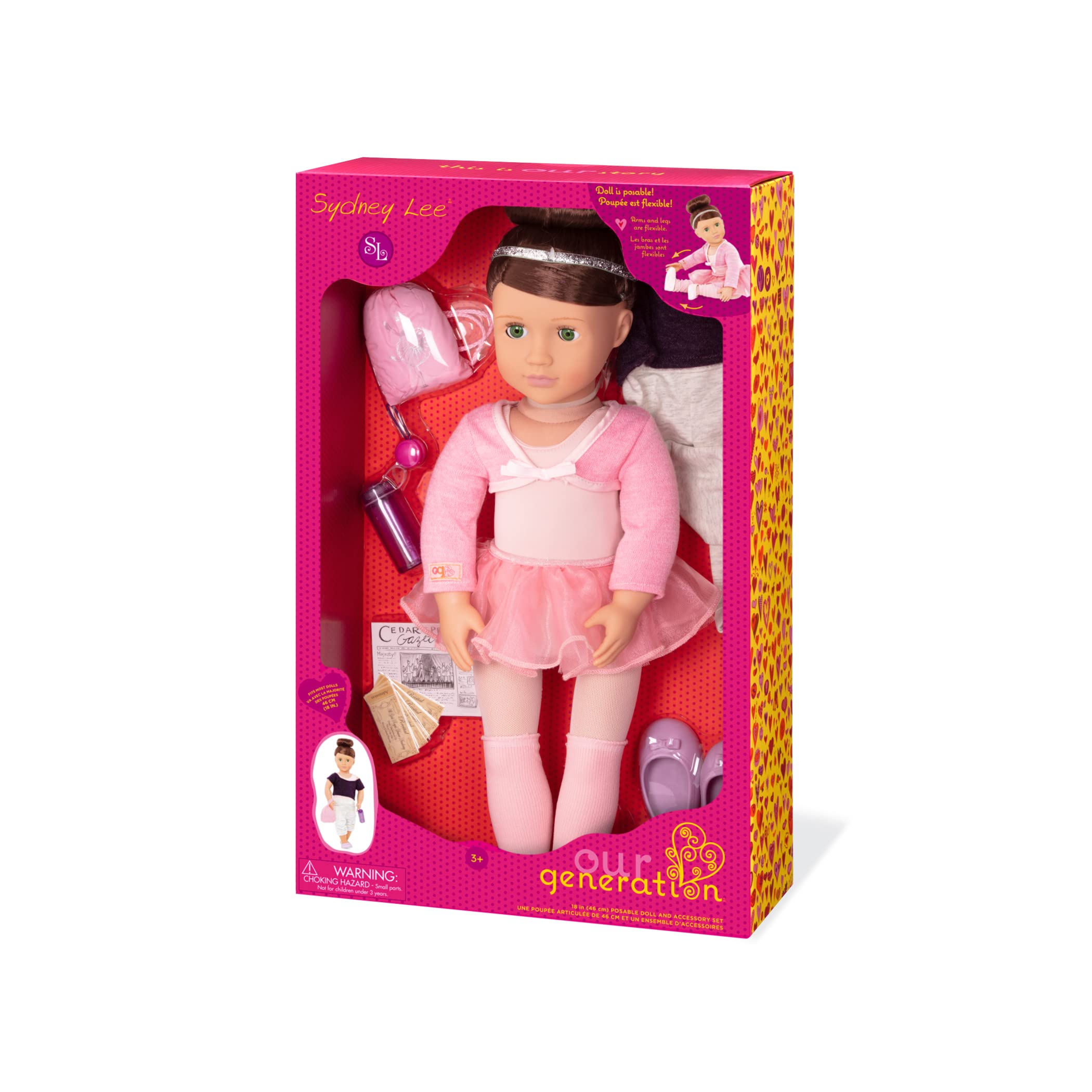 Our Generation Sydney Lee Doll Deluxe 18 Inch Ballerina Doll