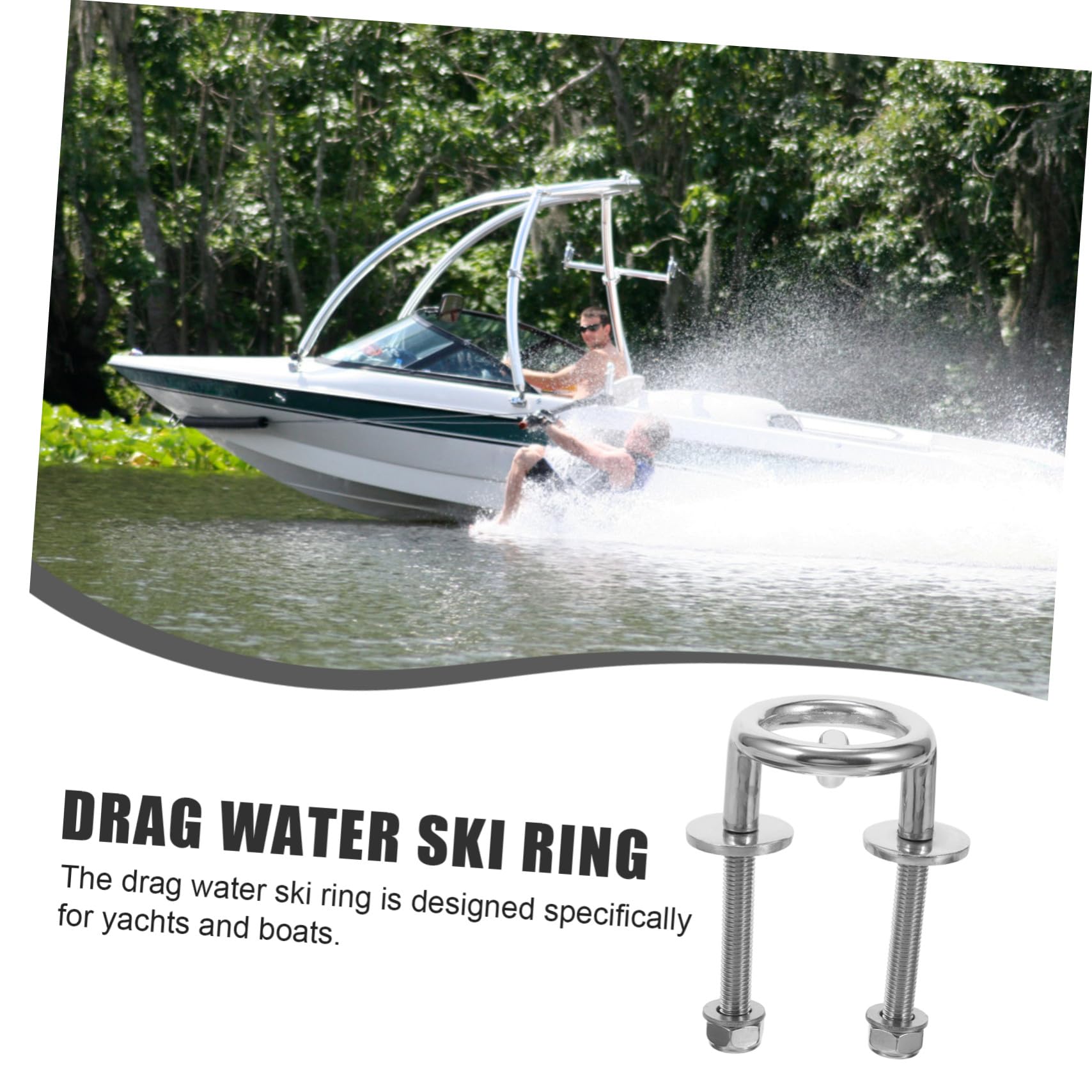 UPKOCH Gancio Traino Acqua in Acciaio Inossidabile per Imbarcazioni e Yacht Anello Resistente alla Corrosione per Accessori Nautici e Sport Acquatici
