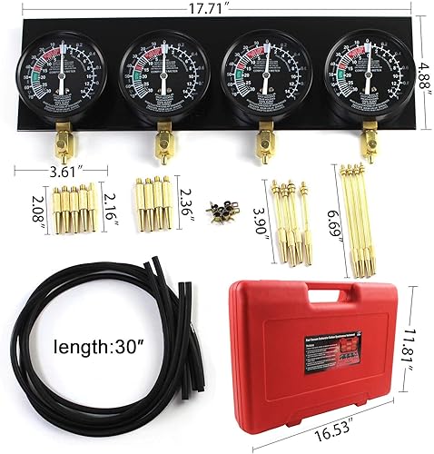 Miniatura 7 de SINOCMP Carburador de vacío universal para motocicleta, sincronizador, medidor de equilibrio de carbohidratos para Honda, Yamaha, Kawasaki, Suzuki,