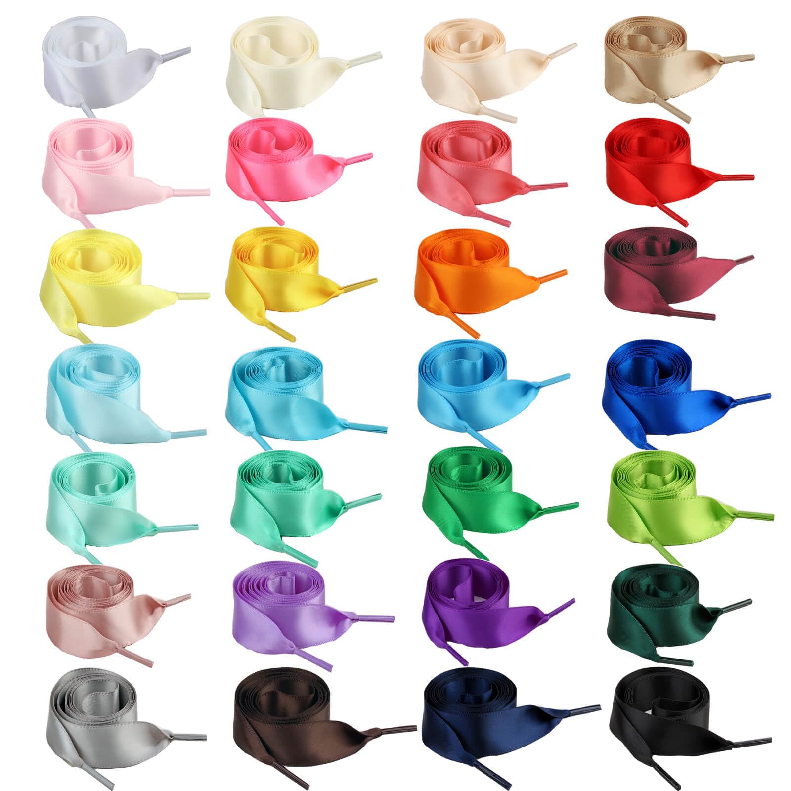 Pink Shoe Laces For Sneakers,Satin Ribbon Shoe Laces Women Girls,47 Inch Length 3/4 Inch Width Colorful Shoelaces