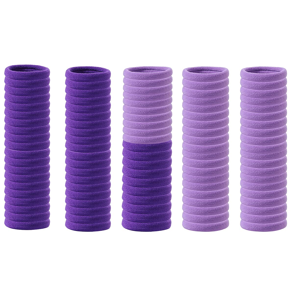 Manshui 100Pcs Hair Ties for Women, Large Hair Ties for Heavy Hair, Cotton Hair Ties, Seamless Elastic Ponytail Holders, Stretch Hair Ties for Thick Hair (Purple)