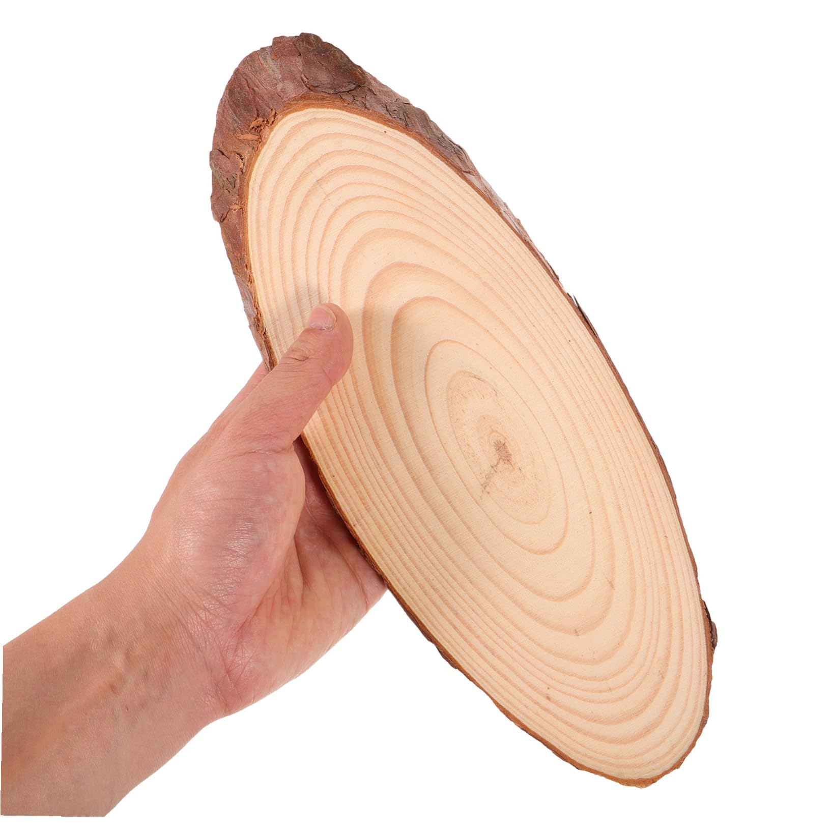 Ovale Holzscheiben Rustikal und Romantisch zum Basteln 4 Stück aus Unbehandeltem Holz mit Abgeschrägten Kanten für Bastelprojekte und Wohnkultur