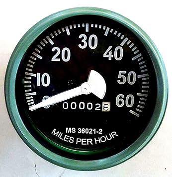 Speedometer 60 MPH for Willys MB GPW CJ2A, CJ3A & CJ3B Jeep Ford CJ Green Olive Bezel