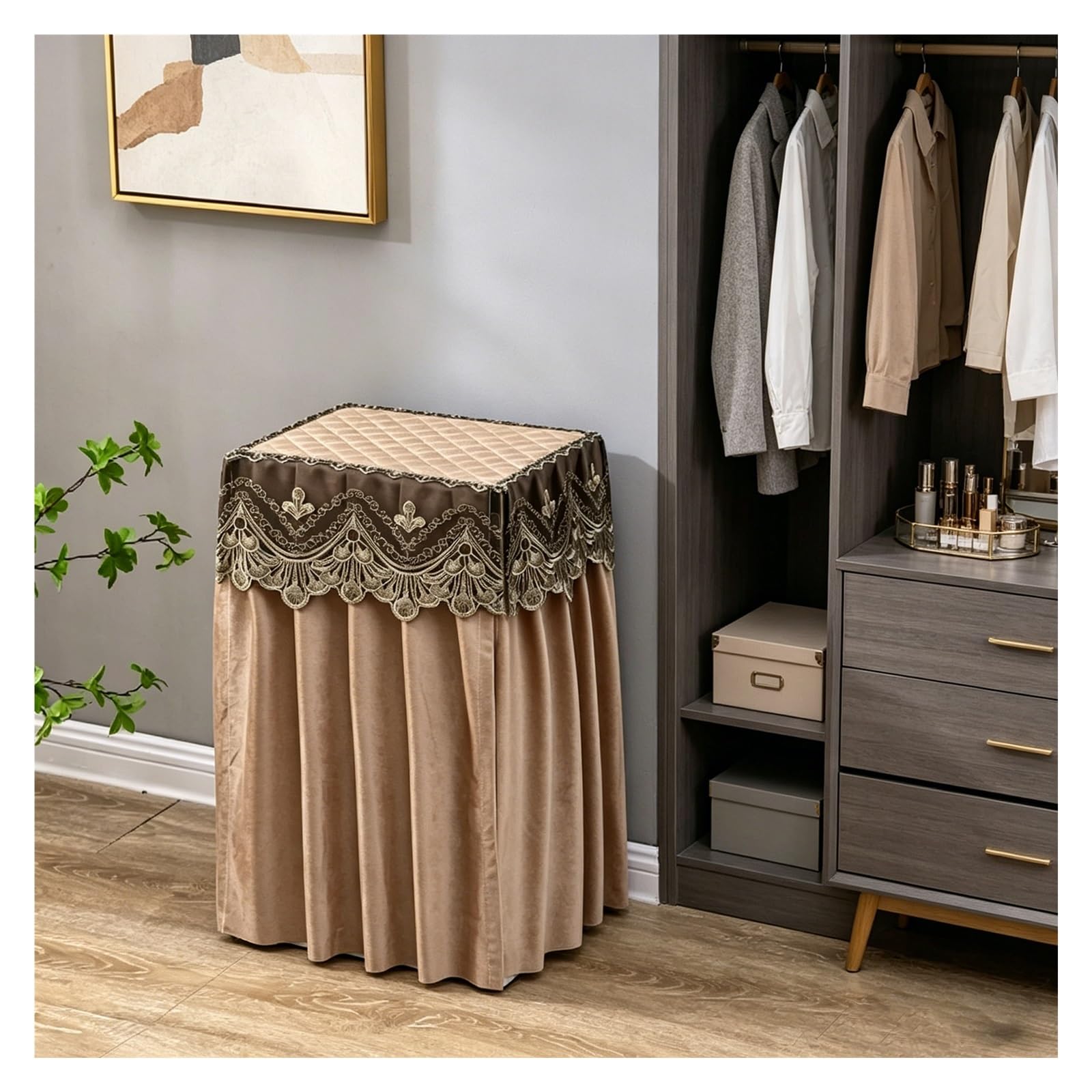 Chzdpp Coffee Custom Safe Cover For Appliances/Bedside Table, Dust & Water Proof Safe Covers With Reinforced Seam, Washable Wine Refrigerator Cover For Home Use(,30X25x35cm/12X10x14in)