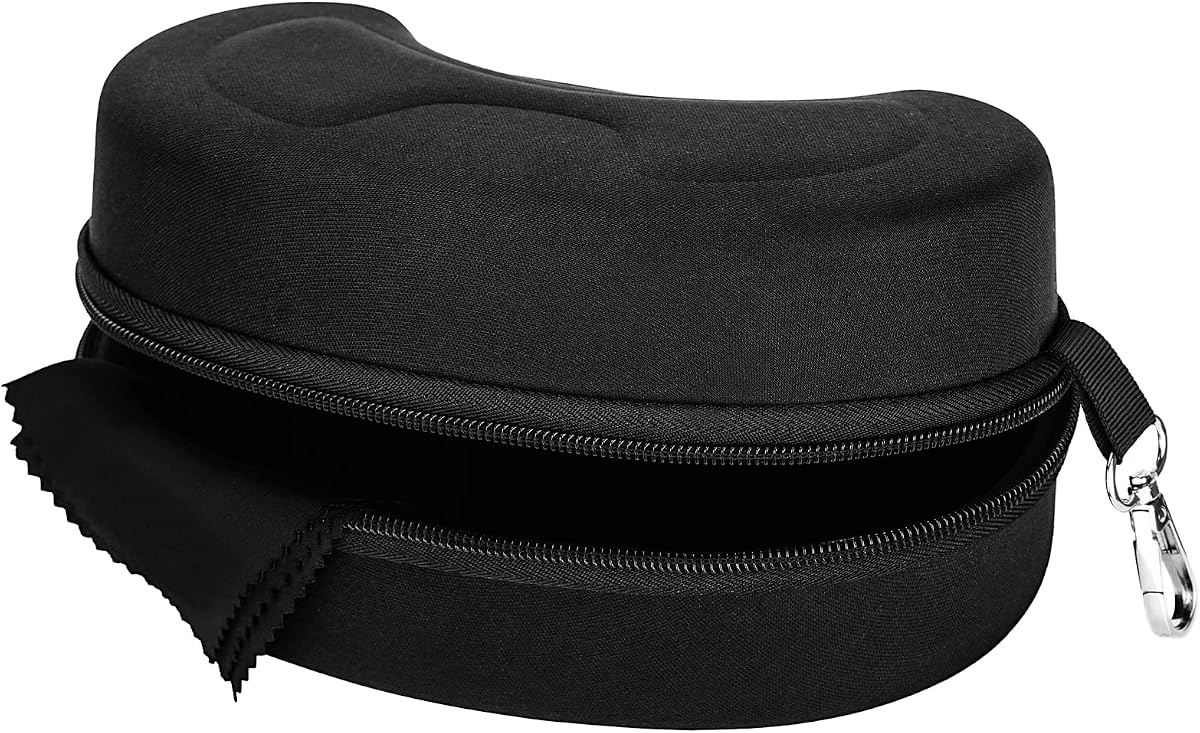 Storage Case for Safety Sunglasses, EVA Semi Hard Shell with Belt Clip, Scratch-Resistant Protective Eyeglasses Case