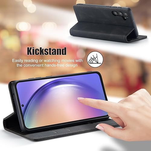 Miniatura 5 de Funda para Samsung Galaxy A54 5G, Samsung Galaxy A54 5G con tarjetero bloqueo RFID atril magnético, funda de cuero con tapa para Samsung Galaxy A54