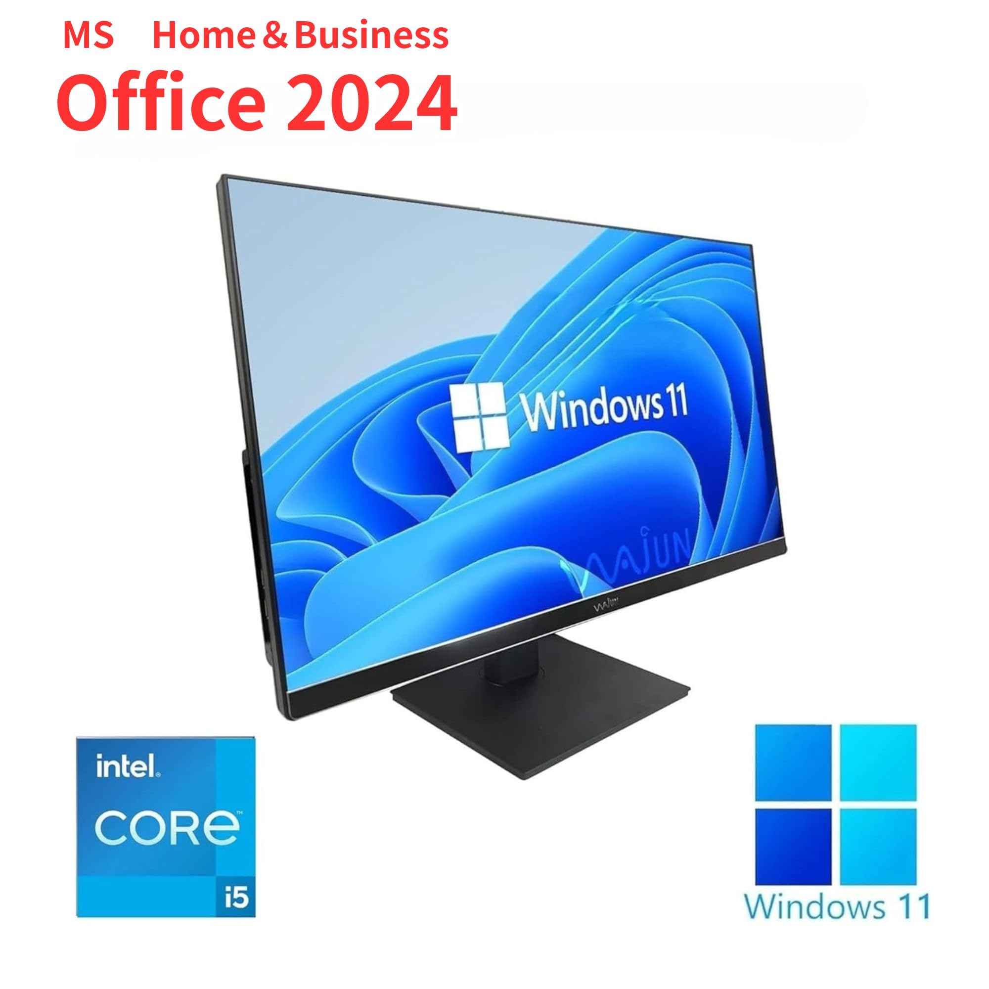 MAJUN 23.8インチ オールインワンPC XS24D-AIO Amazon.co.jp: 【MS Office H&B 2024】wajun 狭額縁一体型PC XS24D