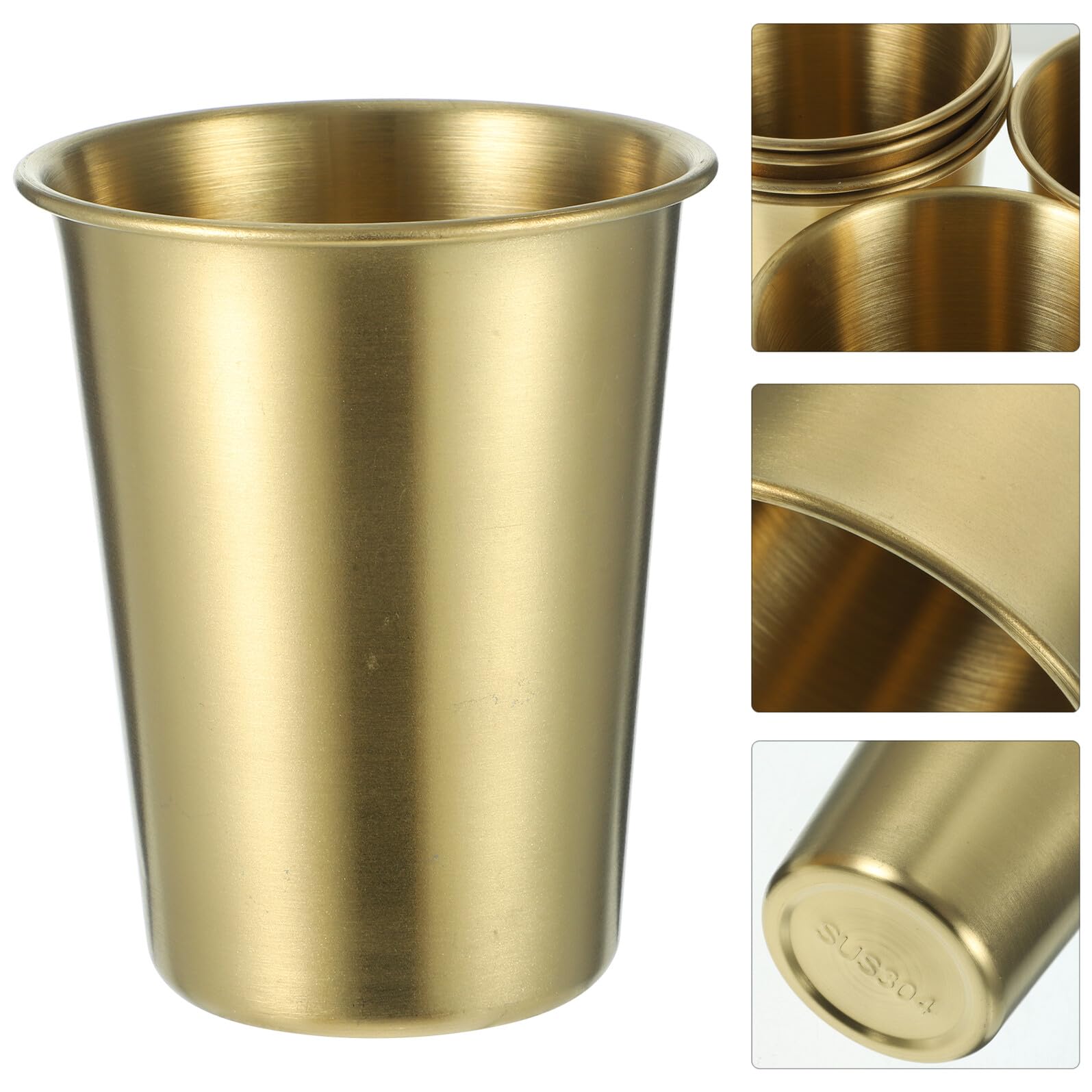 PLAFOPE Edelstahlbecher 350ml, Gold, für Wasser und Kaffee