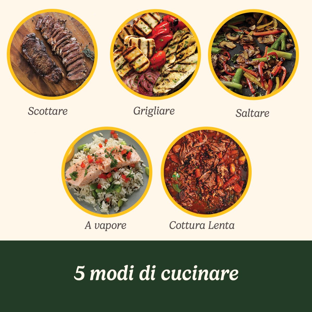 Cuisinart Cook In 5 in 1 Multi Cooker | Grill, Sear, Steam, Simmer e Slow Cooker | Antiaderente, Piastre e padelle intercambiabili | Impilabile, facile da riporre | Efficienza energetica | Grigio