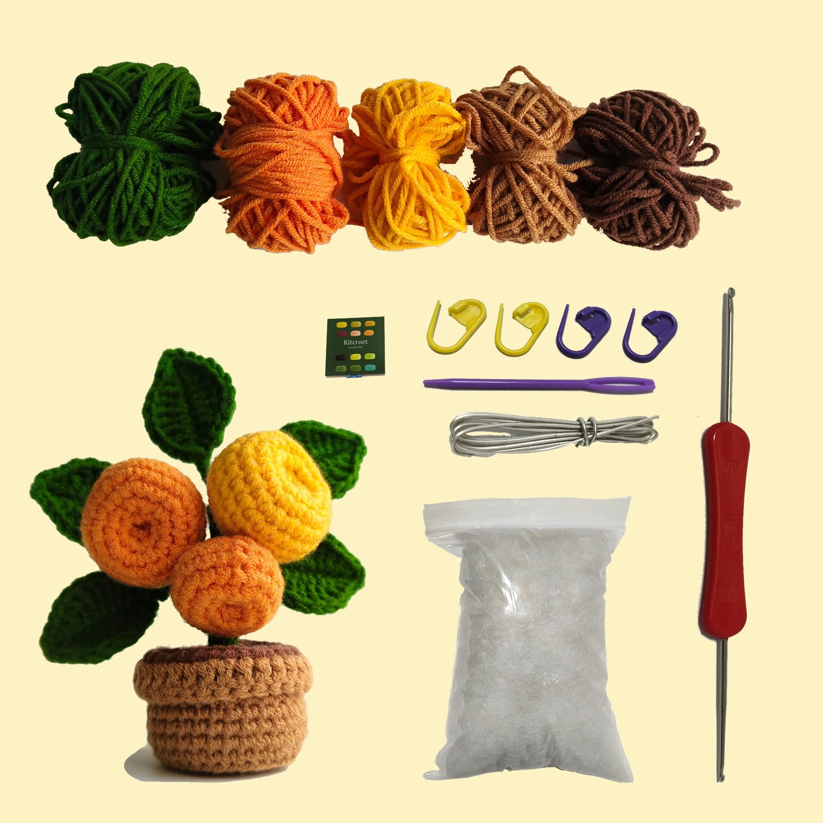 Kitcroet Plants Crochet Kit for Beginner (Orange Tree)