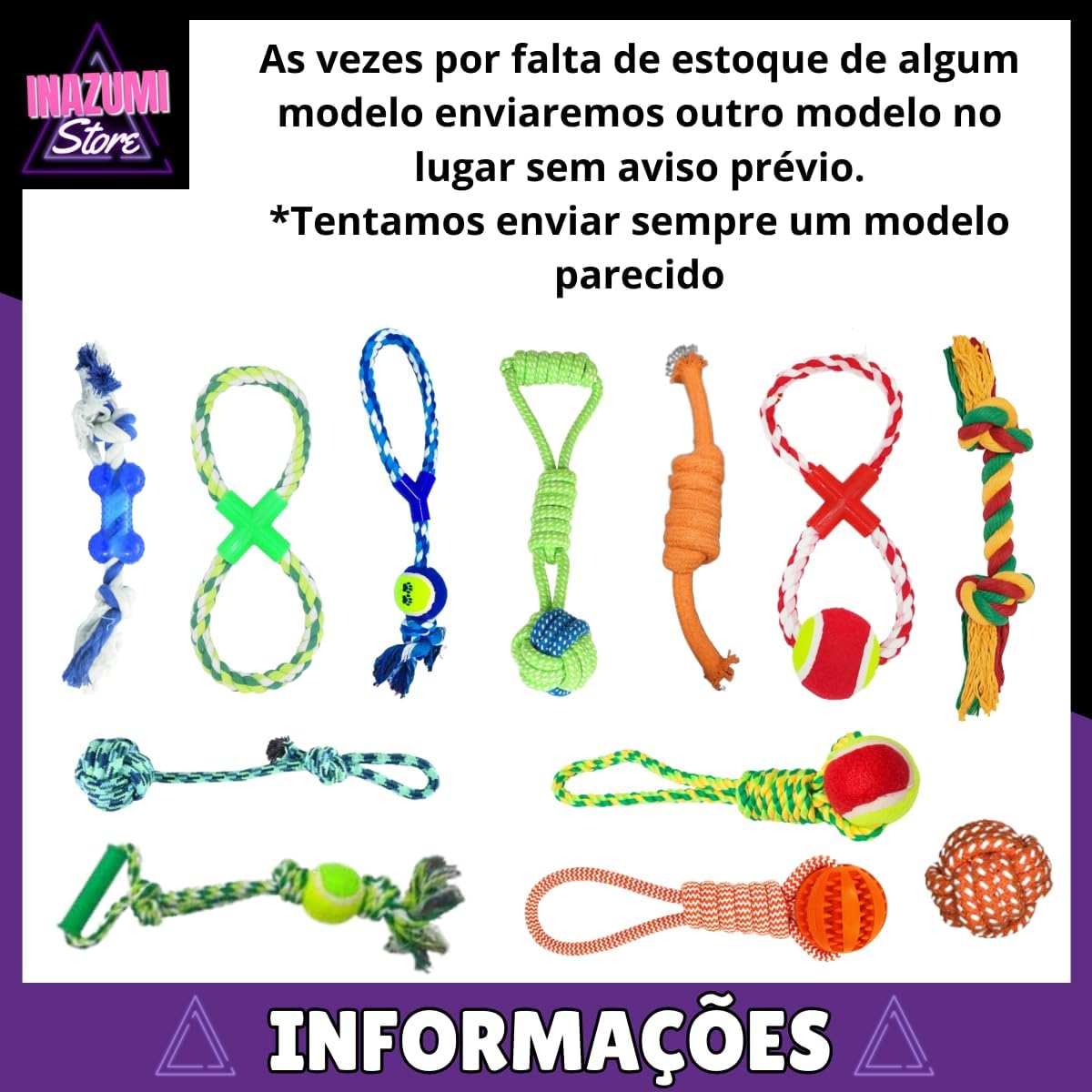 Kit 4 Brinquedo Pet Corda Mordedor Resistente Interativo Cachorro Forte