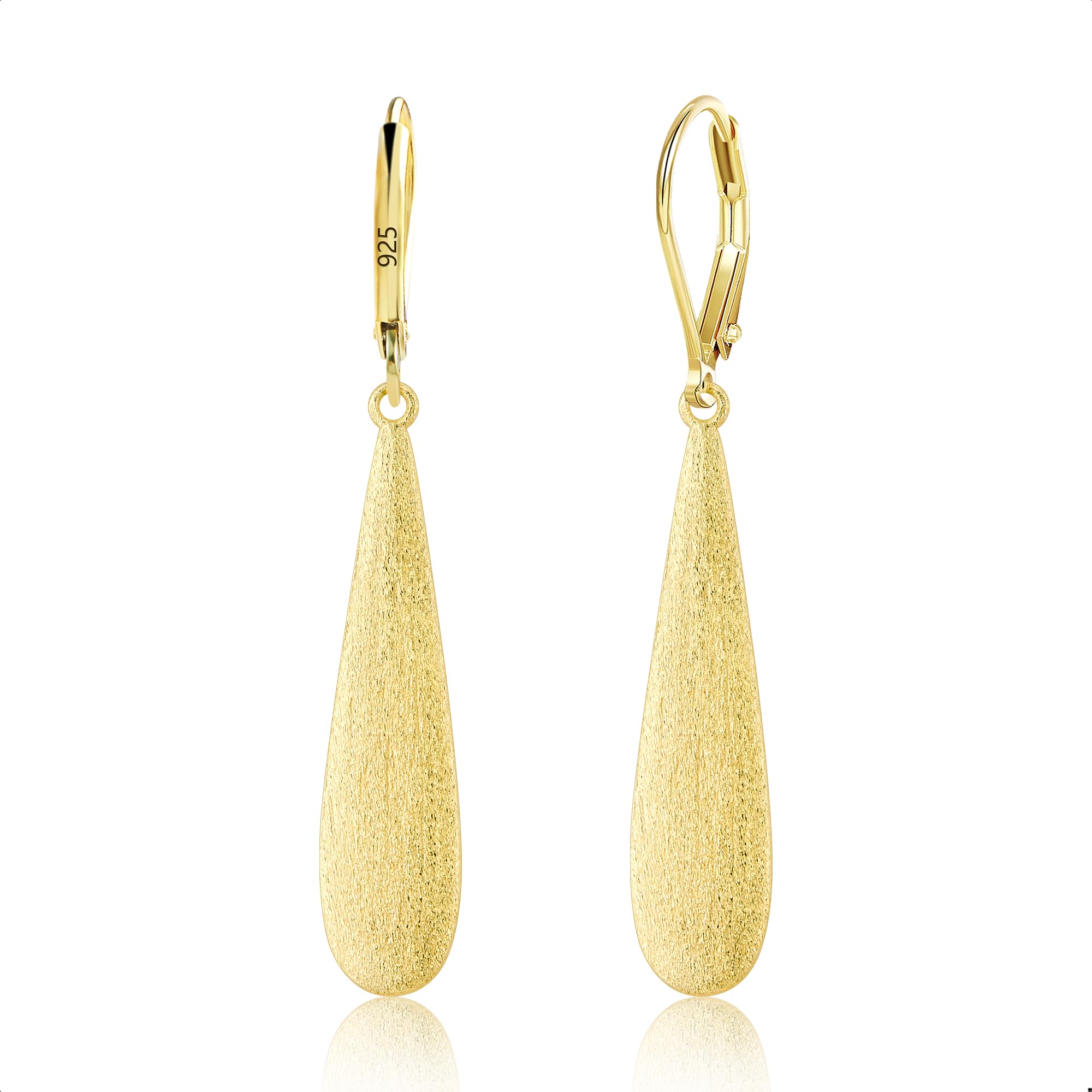 925 Sterling Silver Long Teardrop Dangle Earrings for Women Hypoallergenic Drop Leverback Earrings Trendy Silver Long Teardrop Dangle Earings for Jewelry Gifts