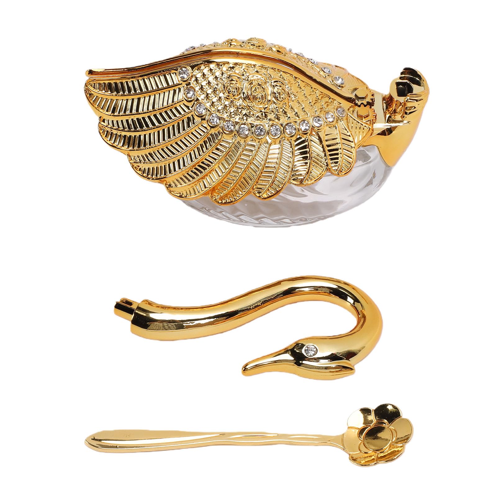 Ejoyous Barattolo Cigno Contenitore per Zucchero con Cucchiaio, Scatola per Condimenti in Plastica e Vetro, Barattolo Decorativo 15 X 8 X 15 Cm per Tavolo da Pranzo, da, Tavolo da Pranzo, Bar
