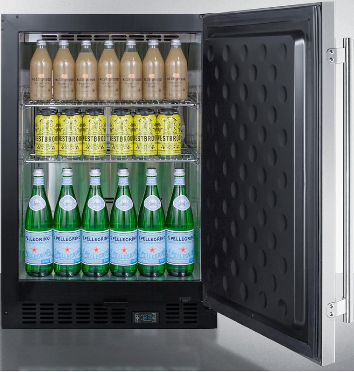 Summit Appliance Scr610blsdv1 24-Inch Wide Built-In Beverage Center - Black; Commercially Approved; High Temperature Alarm; Carb Compliant; Rhd (Right-Hand Door Swing) on Fridge.com - View 2