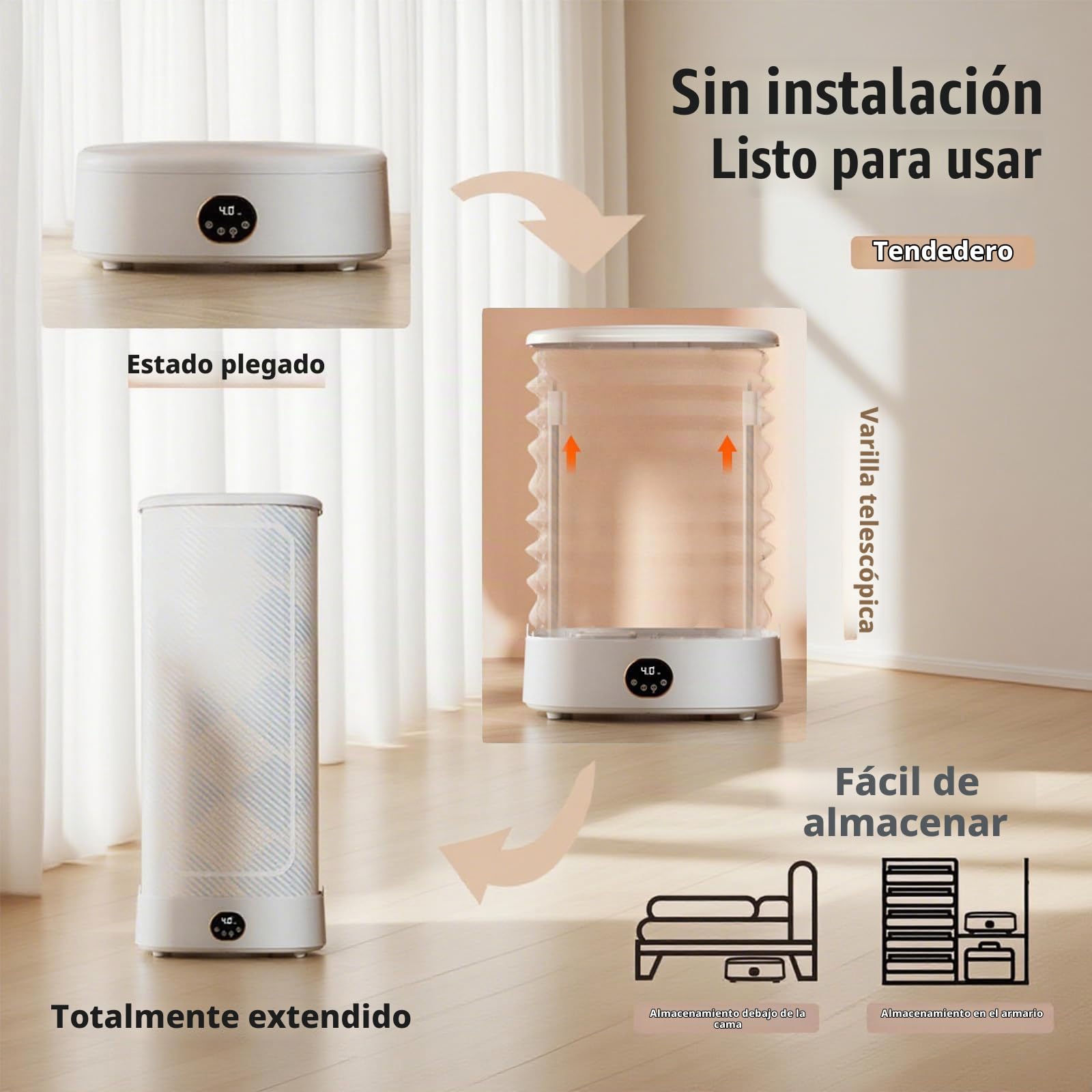 Armario De Planchado Automático, Cuidado a Vapor, Vaporizador Vertical De 1000w, Tendedero Plegable, Perfecto Para Uso En Casa Y Caravanas