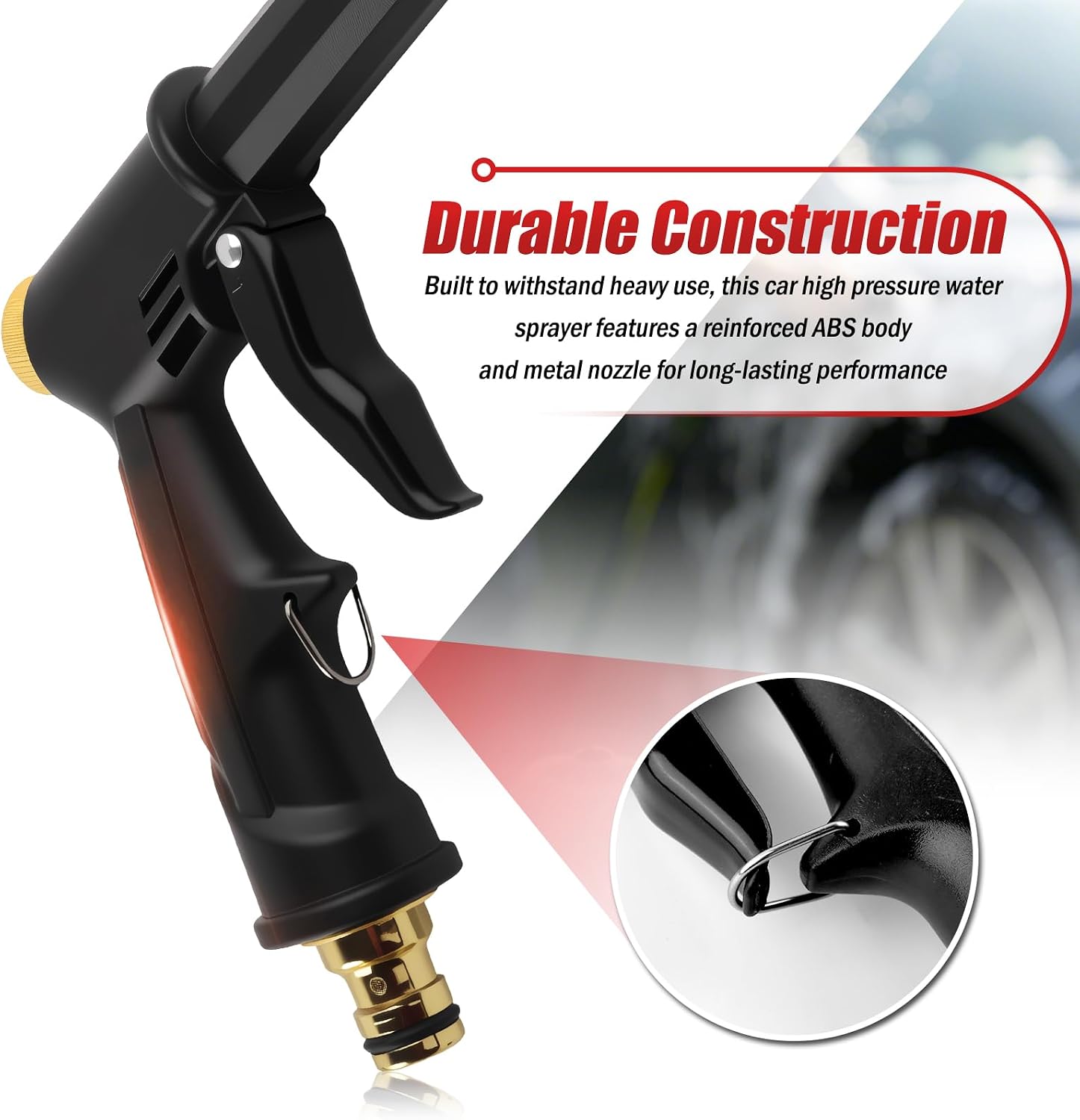 High Pressure Water Hose Nozzle,Upgraded High Pressure Garden Hose Sprayer with Adjustable Spray Pattern,Highs Pressures Water Sprayers for Car Wash,Yard Pet Cleaning
