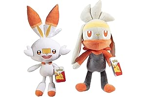 Pokémon 12-Inch Scorbunny and Raboot Plush Stuffed Animal - Sword and Shield Starter Evolution