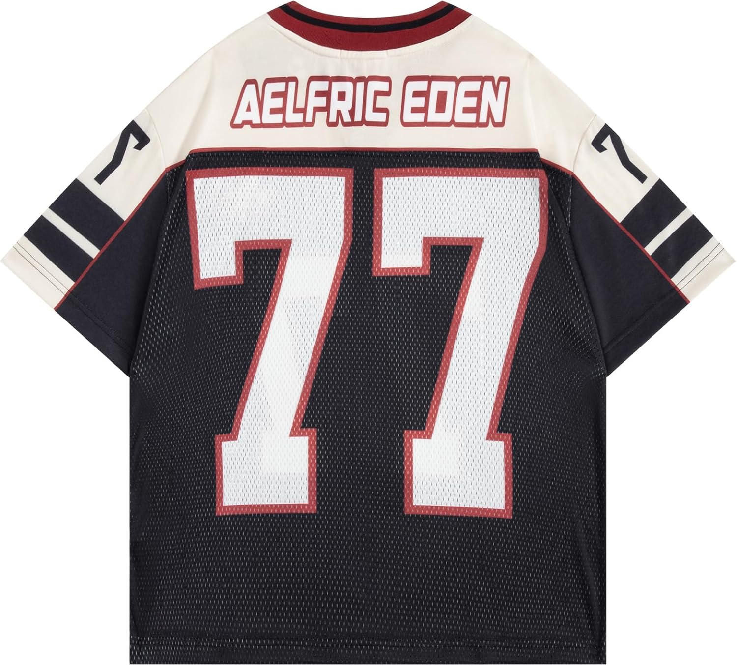 Aelfric Eden Oversized Jersey Shirts for Men V Neck Tshirt Number # 77 Graphic Unisex Short Sleeve Streetwear Tee Tops - Image 2