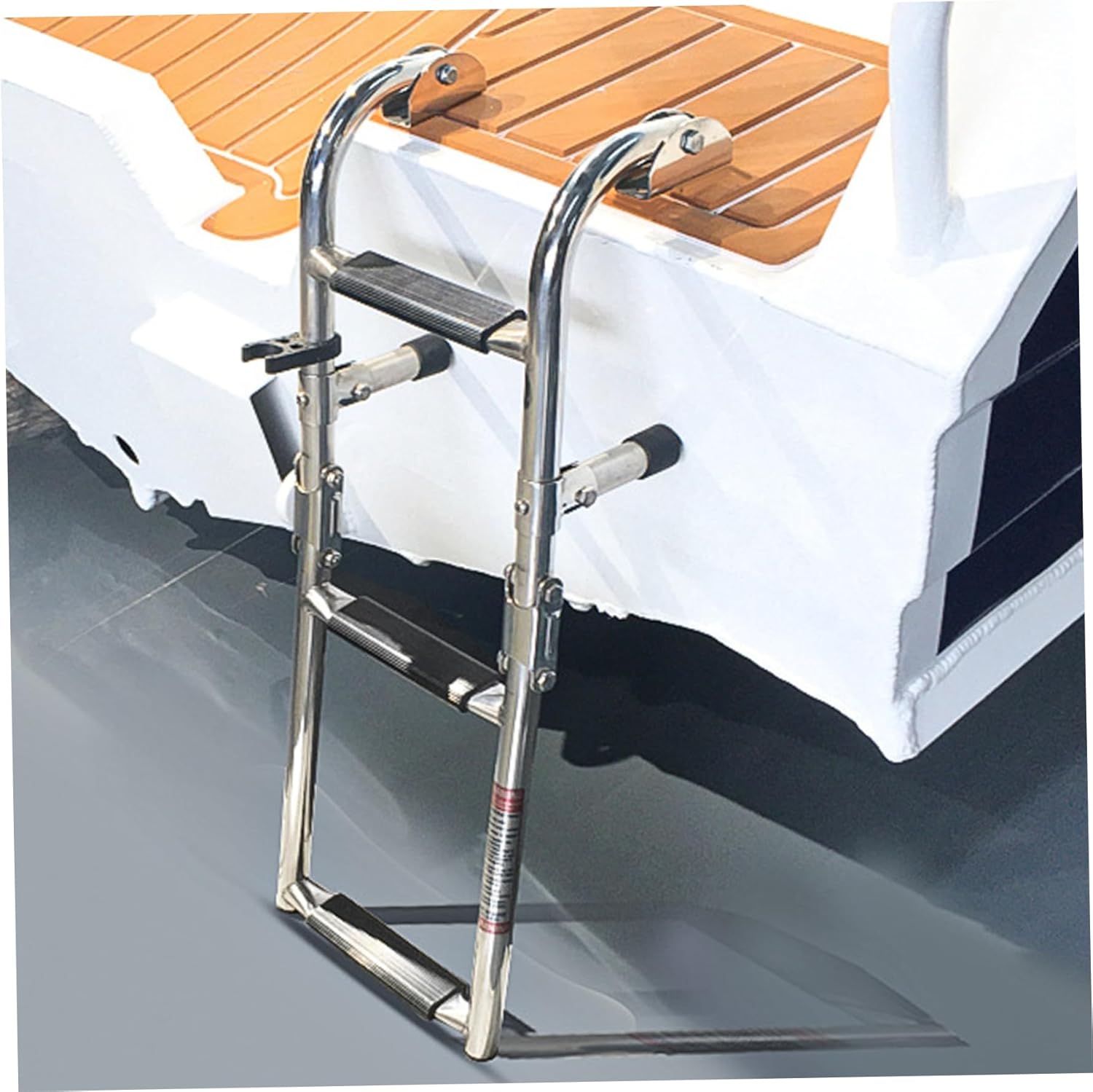 Folding Boat Ladder 3 Step, 304 Stainless Steel Pontoon & Dock Ladder, Collapsible Design for Swimming Pool and Boating