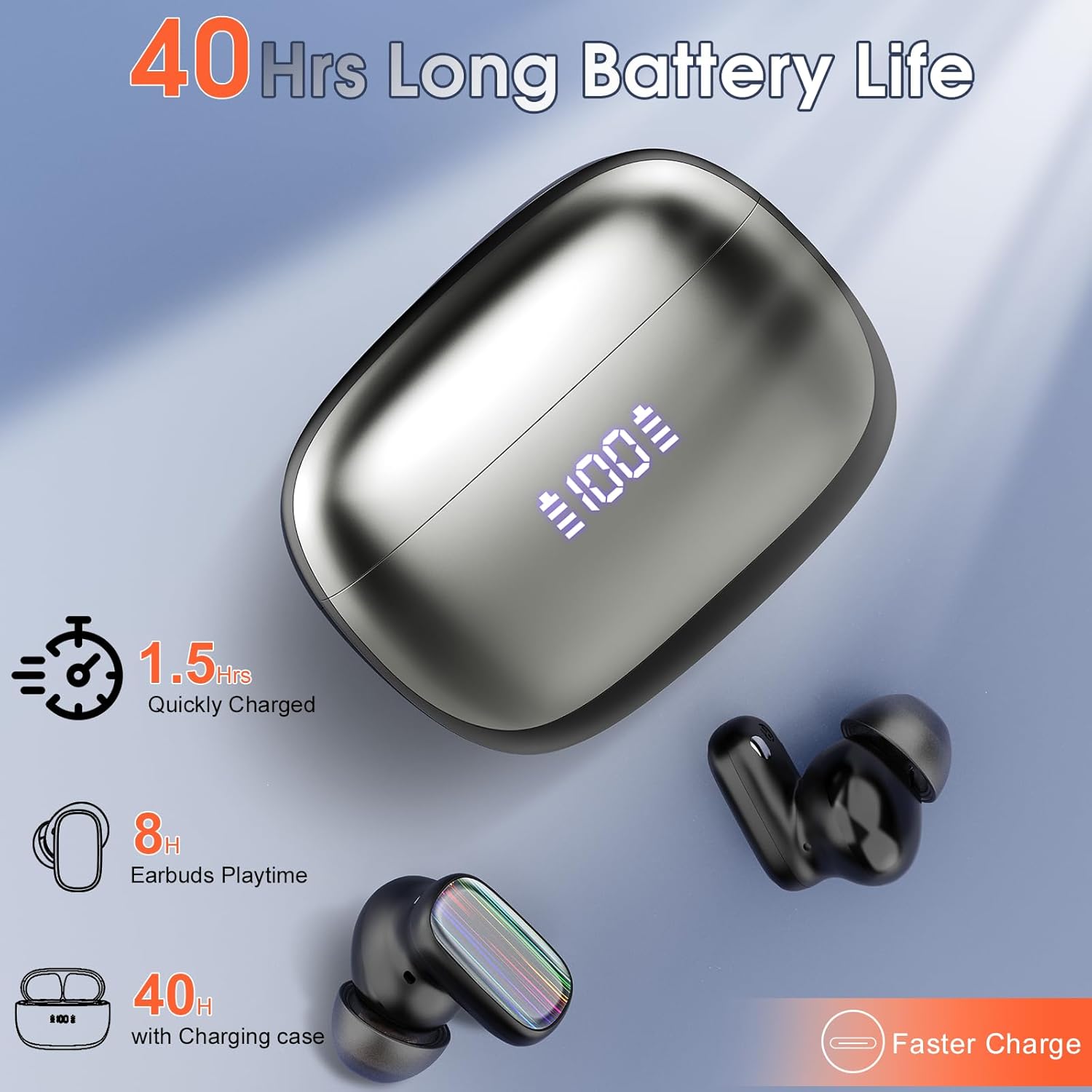 AI Language Translator Earbuds Real Time, 164 Language/6 Translation Modes Translator Earbuds 3-in-1 Translation Headphones, Bluetooth 5.4 Translation Device for Travel Business Learning, Black - Image 6