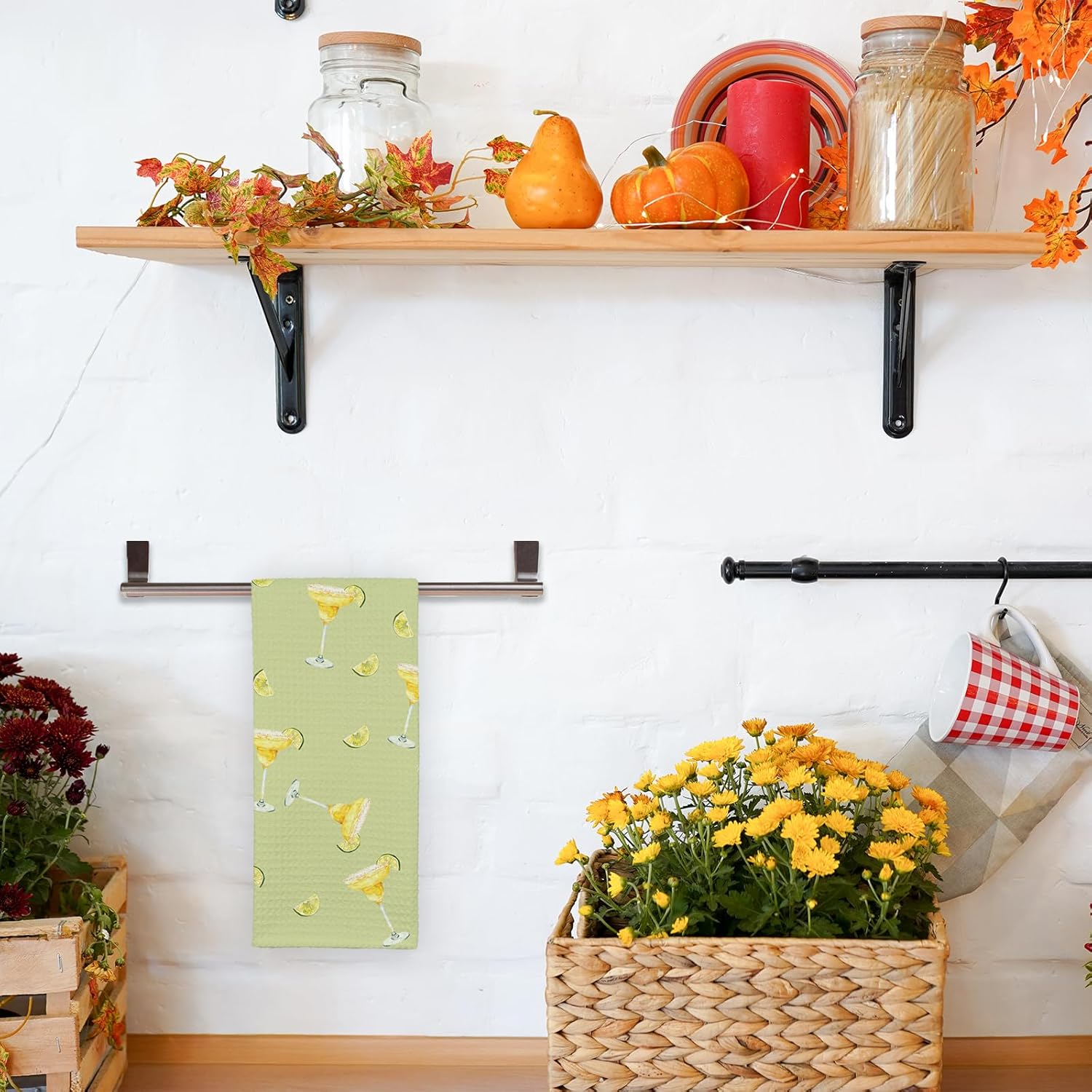 Funny Wine Kitchen Towels Dish Tea Towels for Kitchen, Absorbent Reusable Towel Home Decor Hand Towel, Thanksgiving Gift for Wine Lovers Martini Decor for Bar Home 16 x 24 Inch - B19 - Image 3