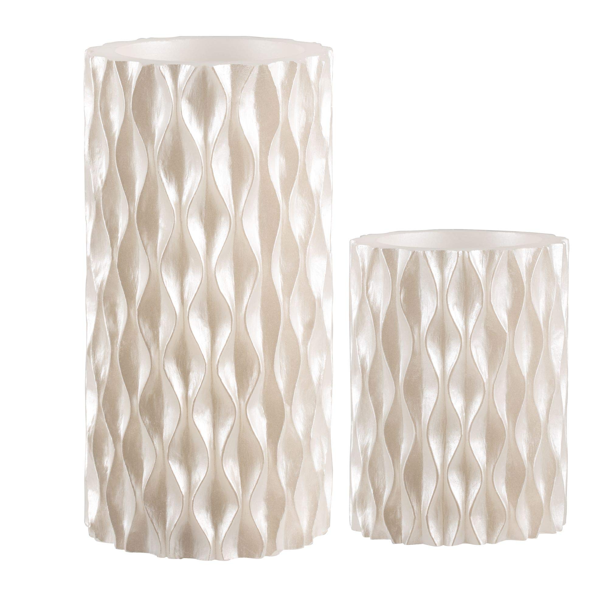 Pauleen 48119 Cosy Battery Function 6H Timer LED Candle 2-Piece Set, Wax, 0.4 W, Mother of Pearl