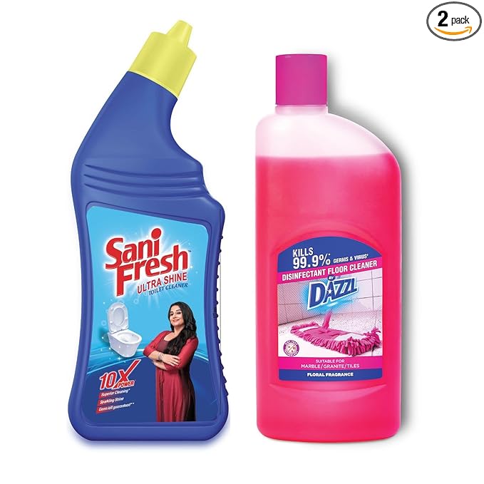 Sani Fresh Ultrashine Toilet Cleaner 1L + Dazzl Floor Cleaner 975ml at Rs. 175