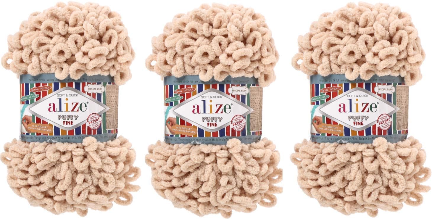Alize Puffy Fine Micro Polyester Soft Yarn Hand Knitting Woven Yarn, 300g, 48yd (310)