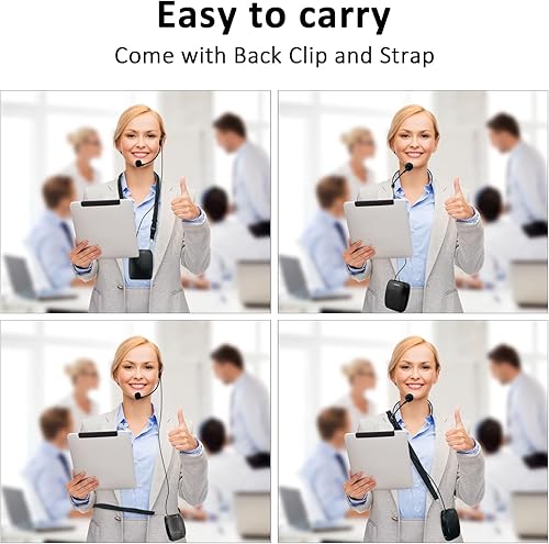 Miniatura 6 de ZOWEETEK Mini amplificador de voz recargable portátil con micrófono con cable y cintura soporta audio en formato MP3 para profesores cantos