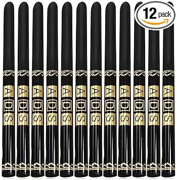 TopFinder® 12pc/Set Long Lasting Pencil Black Waterproof Eye Liner Sketch Best Professional Stencils Matte Glossy Natural Eyeliner Pen Smudge proof Newborn Baby Kids Women Girls Makeup Kit