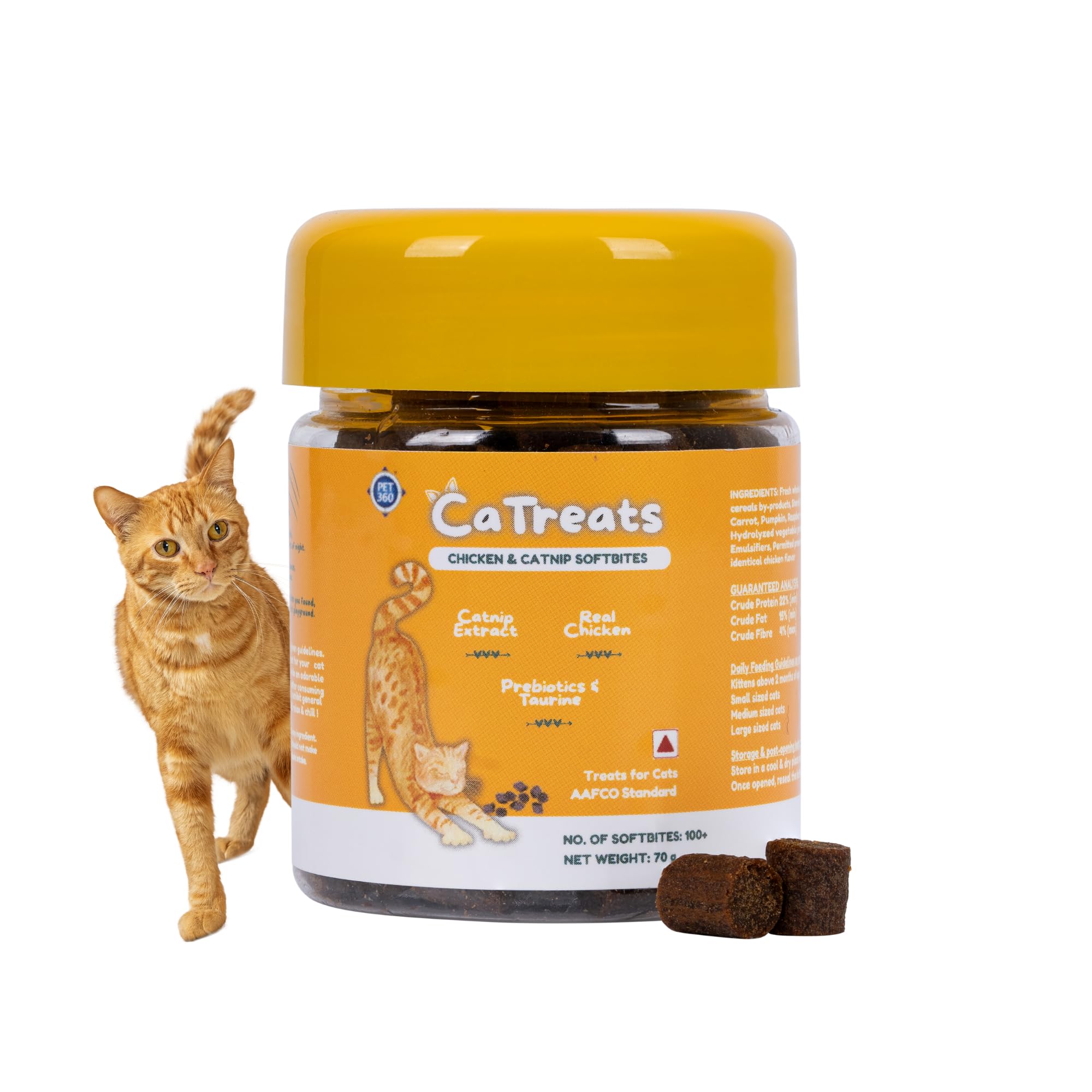 PET360 CaTreats | Real Chicken & Catnip Softbites | Prebiotics | Taurine & Arginine | 100+ Softbites Treats | Promotes Relaxation | Promotes Playful Behaviour | Pack of 70 GMS (Pack of 1) (B0DHS2WRBV) Amazon Price History, Amazon Price Tracker