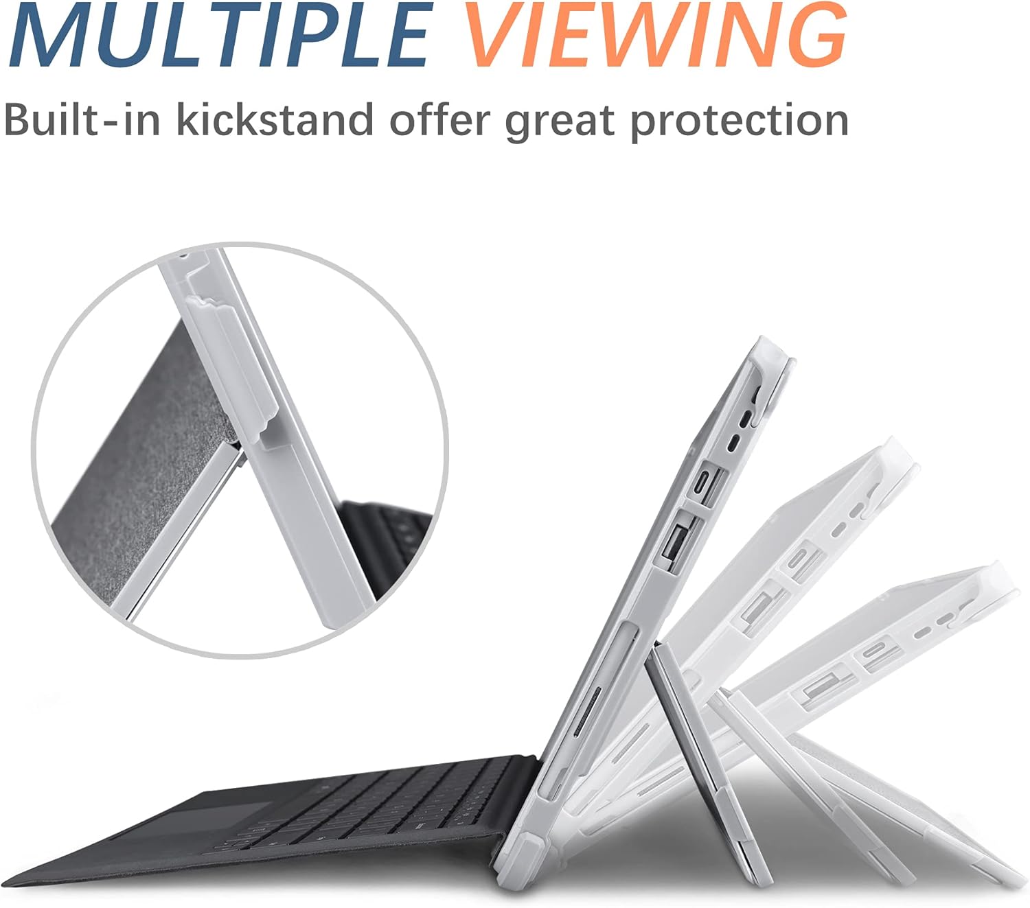 Case for Microsoft Surface Pro 8 Tablet Funda para Tableta Multi-Angle Slim/Lightweight Cover Pen Holder 13 inch Hard Shell (Deep Grey) - Image 12